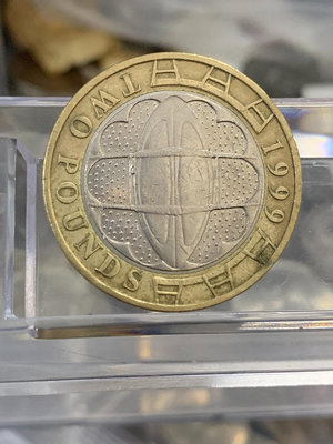 英國1999年紀念硬幣2鎊英鎊橄欖球，品相如圖，按圖發貨，永
