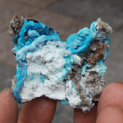 【二手】白色三水鋁石+藍色水鋁英石Allophane   編號:15 水晶 礦石 老貨 【天地通】-1718