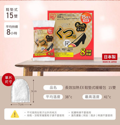 【Costco好市多-線上現貨】日本 IRIS OHYAMA 鞋墊式 暖暖包 (15雙*2盒)