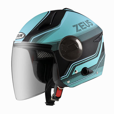 『元成安全帽』ZEUS安全帽 ZS-612A (AD17) 消光黑藍 ＊小帽款/ 雙層鏡片/ 可拆內襯/ 四分之三