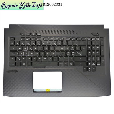 電腦零件華碩ASUS筆記本鍵盤 GL503VM GL503VS GL503VD SW 黑色C殼 帶背光筆電配件