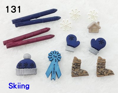 【松芝拼布坊】美國進口造型鈕釦【#131】Skiing【滑雪】拼布、布料、裝飾
