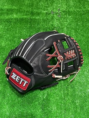 棒球世界全新 ZETT少年用棒壘球手套11吋工字檔(BPGT-72215)黑色特價