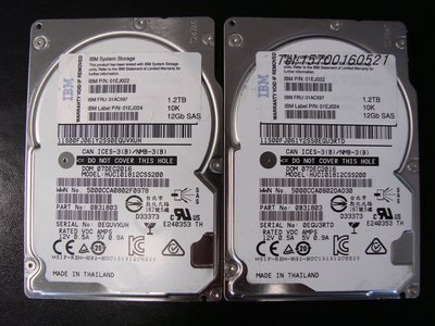 IBM 1.2TB 10K 12GB SAS 2.5寸 01AC597 01EJ022 V5000 Gen2 硬碟