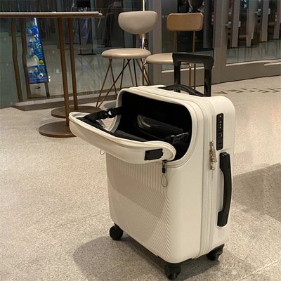 【熱賣精選】2022新款前置開口登機行李箱女小型20寸輕便拉桿皮箱24旅行箱男生