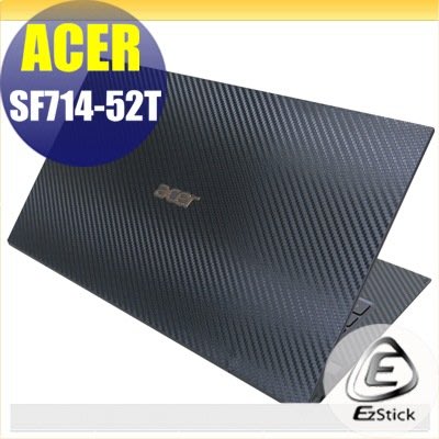 【Ezstick】ACER SF714-52T Carbon黑色立體紋機身貼 (含上蓋貼、鍵盤週圍貼、底部貼)DIY包膜