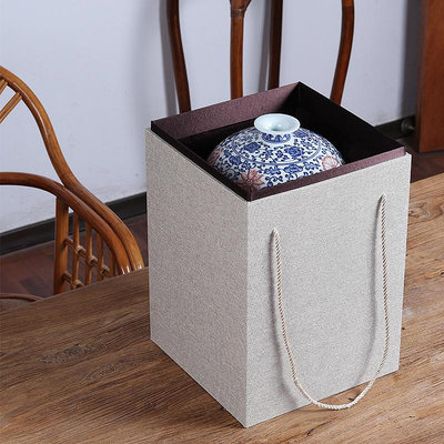 玖玖大花瓶包裝盒茶葉罐中式復古禮品盒陶瓷器件精美包裝錦盒收納盒