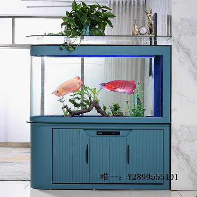 玻璃魚缸客廳魚缸家用屏風隔斷現代輕奢風水族箱子彈頭大型金魚缸底部過濾水族箱