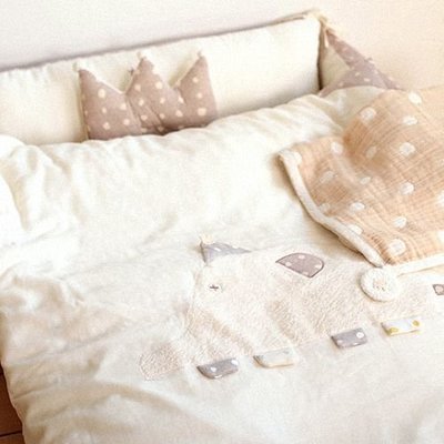 【M&B幸福小舖】日本 Hoppetta 有機棉六層紗好眠床組8件組 QQ大象 (公司貨)~免運