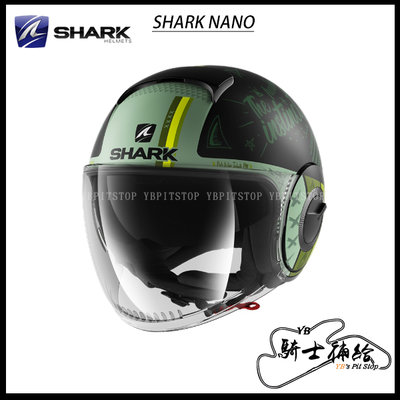 ⚠YB騎士補給⚠ SHARK NANO Tribute RM 黑綠綠 KGG 半罩 3/4 安全帽 內墨片 眼鏡溝 通勤