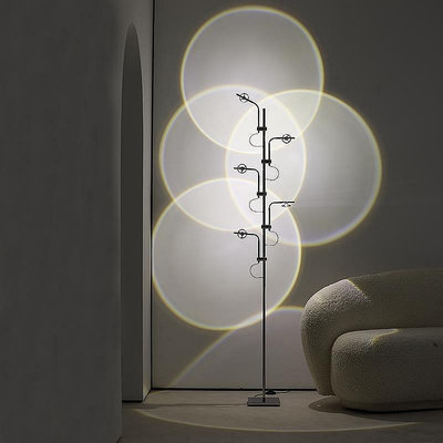 極簡創意LED投影氛圍落地燈 藝術背景墻設計師落地燈