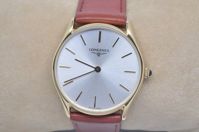 《寶萊精品》Longines 浪琴金白圓型手動女子錶