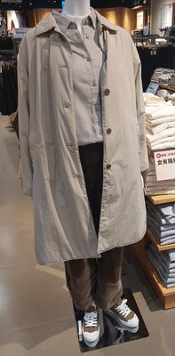 日本無印良品 防潑水鋪棉長版大衣earth