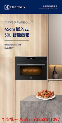 烤箱伊萊克斯嵌入式電蒸箱2023新款嵌入式蒸箱50L大容量家用電蒸箱烤爐