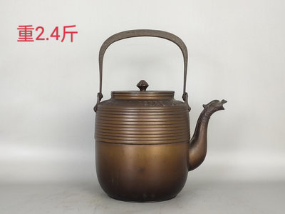 日本回流 厚重老銅壺