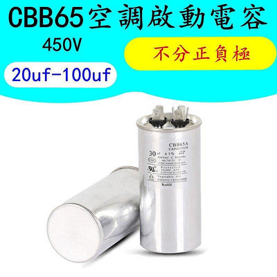 【熱賣精選】CBB65/CBB65A通用型空調壓縮機啟動電容器450v無極防爆35UF薄膜電容可開發票