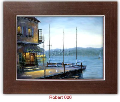 四方名畫:48X65CM  Robert 006~010油畫複製 含實木框/厚無框畫  歐洲風情油畫