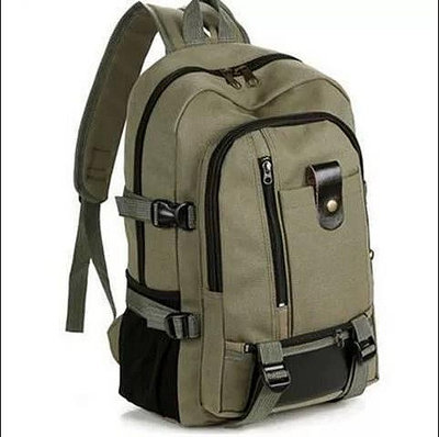 初品百貨：背包工地耐磨帆布男士工具雙肩包大容量耐磨背包簡單書包旅行包