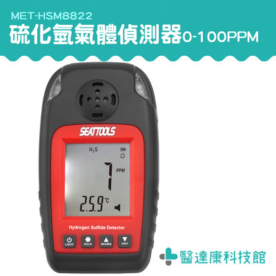 【醫達康】有毒有害氣體檢測儀 氣體感測器 高靈敏度 MET-HSM8822 氣體偵測警報器 測試儀