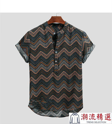 Men's Short-Sleeved Shirts Printed Short-Sleeved Shirts M-潮流精選