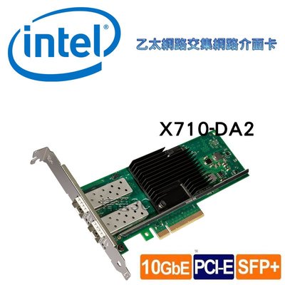 Intel X710-DA2 10G 雙埠 光纖/Fiber 網路卡 Network Adapter 含(多模)光纖模組