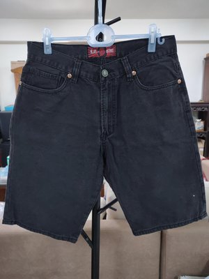 (二手)ONIARAI鬼洗日系風格刺繡黑色牛仔短褲(34) （B582）