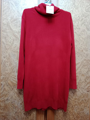 全新【唯美良品】I MODA 紅色翻領針織洋裝~ C1121-7433  3L大尺碼.