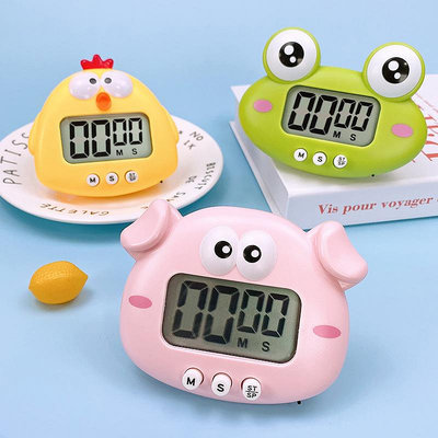 超大屏可愛小雞電子計時器廚房烘焙定時器學生學習提醒器倒計時器 - 沃匠家居工具