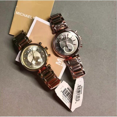 二手全新原廠公司貨限量版Michael Kors MK手錶雙日曆機芯鋼帶時尚腕錶女錶MK6362 MK6362