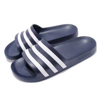 adidas ADILETTE AQUA 愛迪達藍色拖鞋 海灘游泳拖鞋 愛迪達三條線拖鞋 F35542