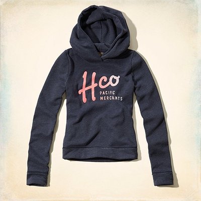 Hollister 海鷗 現貨 HCO 深藍 長袖 帽T