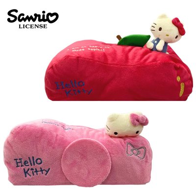 凱蒂貓 衛生紙套 面紙盒 絨毛面紙套 居家擺飾 Hello Kitty 日本正版 561765 561772