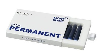 MONTBLANC 萬寶龍 防水 不退色 卡式墨水管-8支裝(107757黑/107758藍) 歐規卡水