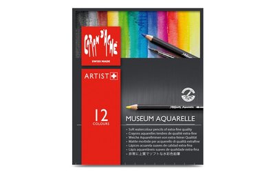 【品 · 創藝】精品美術-瑞士CARAN D'ACHE卡達MUSEUM AQUARELLE 博物館級水性色鉛筆標準12色
