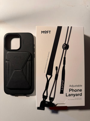 MOFT 蘋果iPhone15 Pro Max 手機殼，磁吸手機支架(全包邊)， 可調節手機掛繩( 套組 )