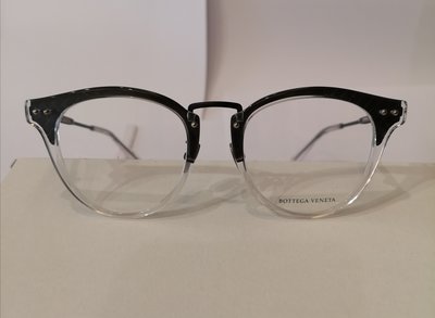 BOTTEGA VENETA BV-0144O-001 透明色黑色經典編織金屬太陽眼鏡 日本製 outlet