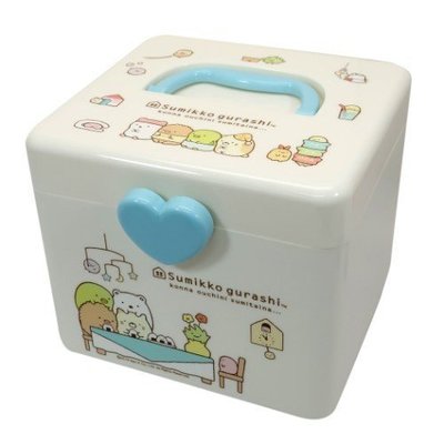 ♡fens house♡日本進口 角落生物  愛心 雙層 手提 收納盒  置物箱 飾品盒 工具箱 M號