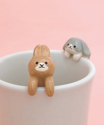 DECOLE《預購》Coco馬日本代購~ usamoco 可愛兔子 兔子 瓷器 杯緣攪拌匙 杯緣子 茶匙 小湯匙