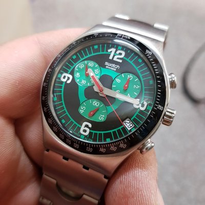 瑞士錶 大錶徑 三眼錶 4.0/18 Swatch 不鏽鋼錶 男錶  A4