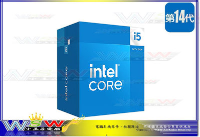 【WSW CPU】14代 Intel I5-14400F 搭機價6550元 十核/16緒/無顯示/有風扇 全新盒裝公司貨 台中市