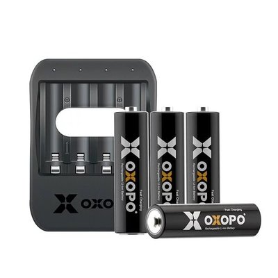 二代 OXOPO 【XS系列】 AA 三號 快充鋰電池 4入充電組〔3號 AA鋰電池*4入+ 充電器*1〕公司貨