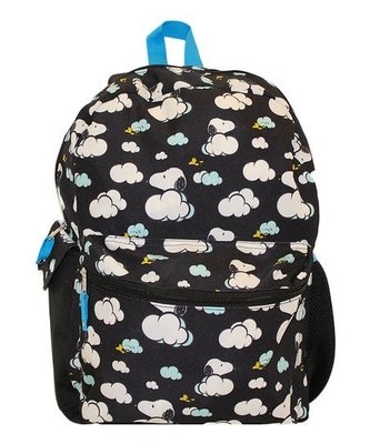 預購 美國帶回 Snoopy Cloud and Woodstock 孩童可愛深藍色雲朵史努比雙肩後背包 書包
