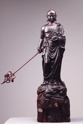 印度小葉紫檀  -  地藏王菩薩  - 全清刀 手工雕刻 老料 高油密  P456