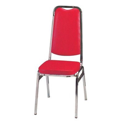 【KA323-7】高背勇士椅(紅雲彩)-電鍍