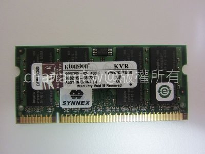 金士頓Kingston KVR667D2S5/1G DDR2 667 1G筆記型電腦記憶體 200-Pin SODIMM