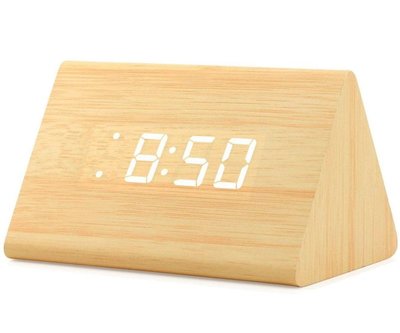 《FOS》日本 NEWROAD 電子 顯示器 時鐘 鬧鐘 木紋 溫度計 時間 LED 桌鐘 聲控 時尚 團購 熱銷 限定