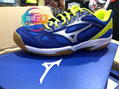 （羽球世家）現貨 美津濃 羽球鞋Mizuno 排羽鞋 排球鞋 藍螢光綠 25cm 中性 皆合適