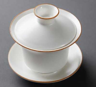 5918A 日式 陶瓷白亞光三才碗 白色和風蓋碗喝茶杯組 陶瓷茶杯單人泡茶杯茶碗陶瓷杯組