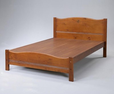 【萊夫家居】SN-307-3：淺胡桃6尺雙人床台【台中家具】床架 松木實木高低可調 台灣製 鋼骨床枳 實木床 雙人加大