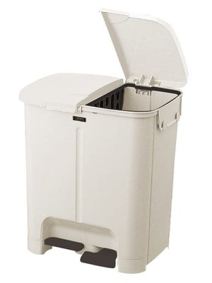 18953c 日本製 好品質 浴室客廳房間廚房垃圾桶 雙桶 腳踏式上蓋 有蓋垃圾桶 儲物桶收納桶 廚餘食物圾桶